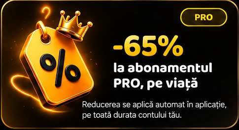 −65% la abonamentul PRO, pe viață